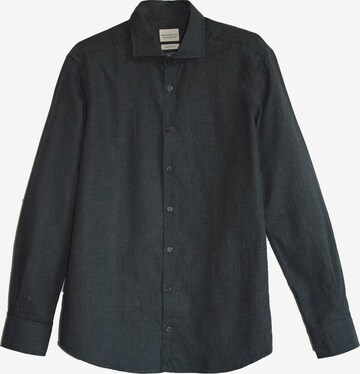 Black Label Shirt Regular fit Business Shirt 'FLANNEL' in Grey: front
