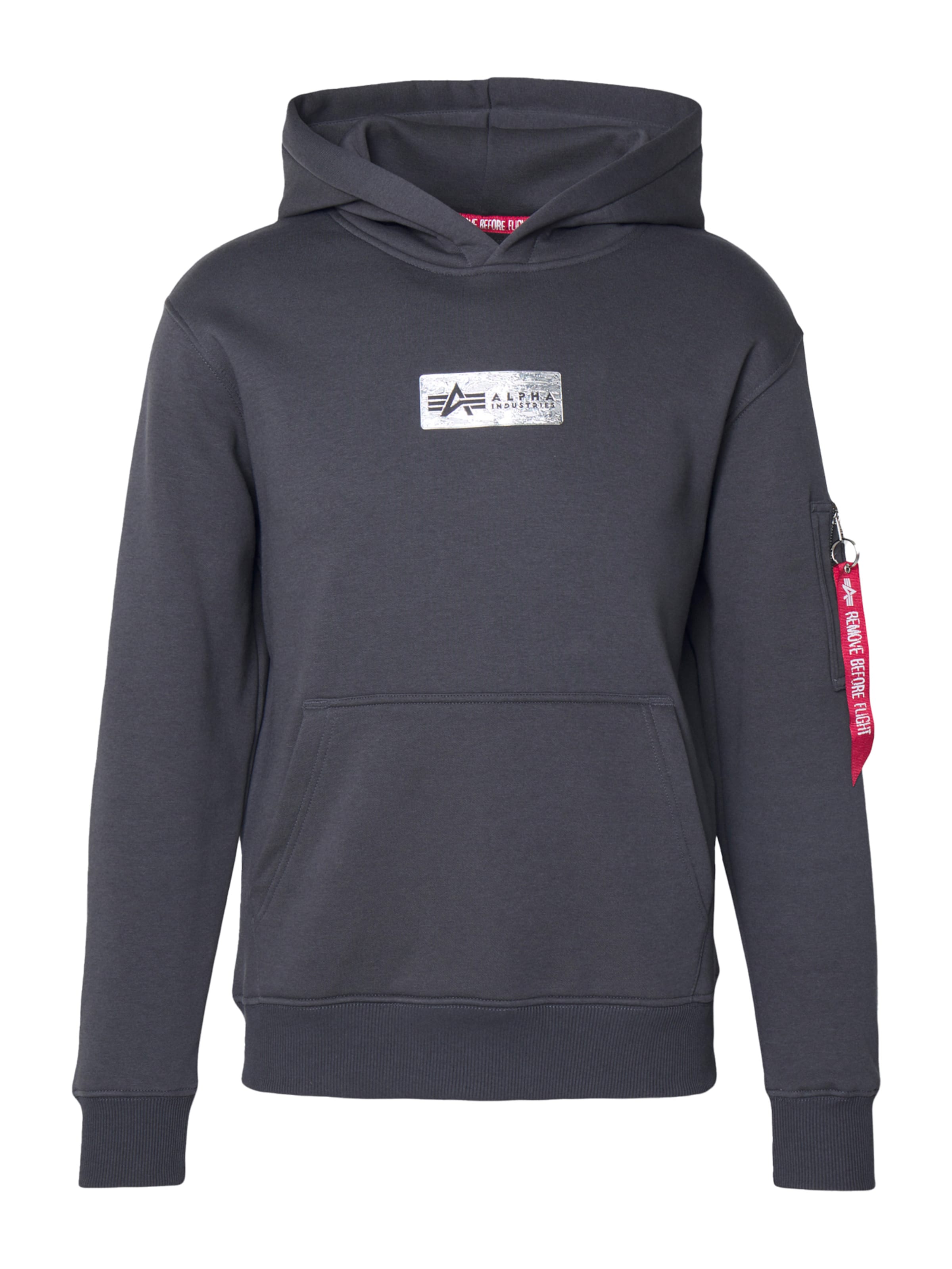 ALPHA INDUSTRIES Mikina - Sivá: predná strana