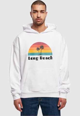 Sweat-shirt 'Long Beach' Merchcode en blanc : devant