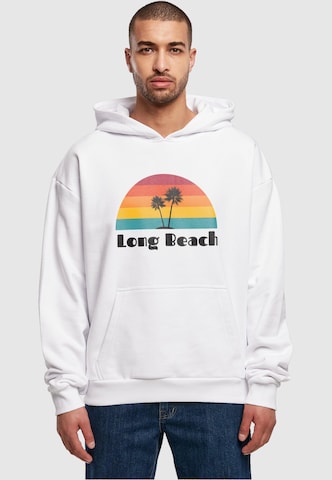 Merchcode Sweatshirt 'Long Beach' in Wit: voorkant