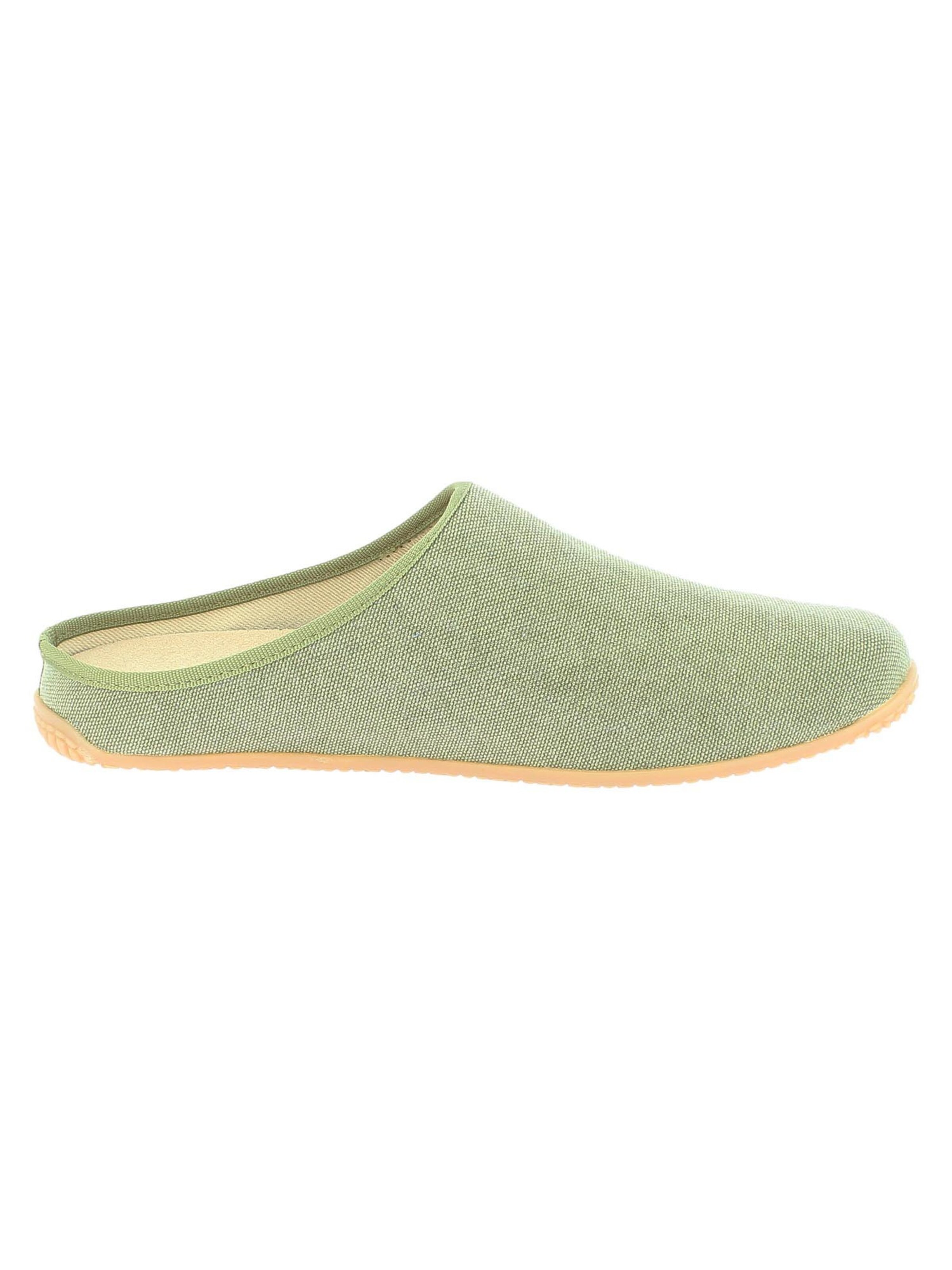Living Kitzbühel Slippers 'Cotton - Schweizer Kreuz' in Green