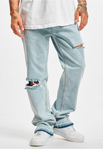 2Y Premium Wide leg Jeans in Blauw: voorkant