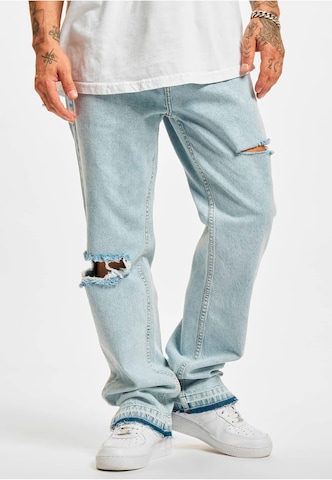 2Y Premium Wide leg Jeans in Blauw: voorkant