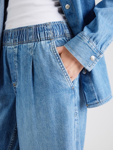 GAP - Pierna ancha Pantalón vaquero plisado en azul