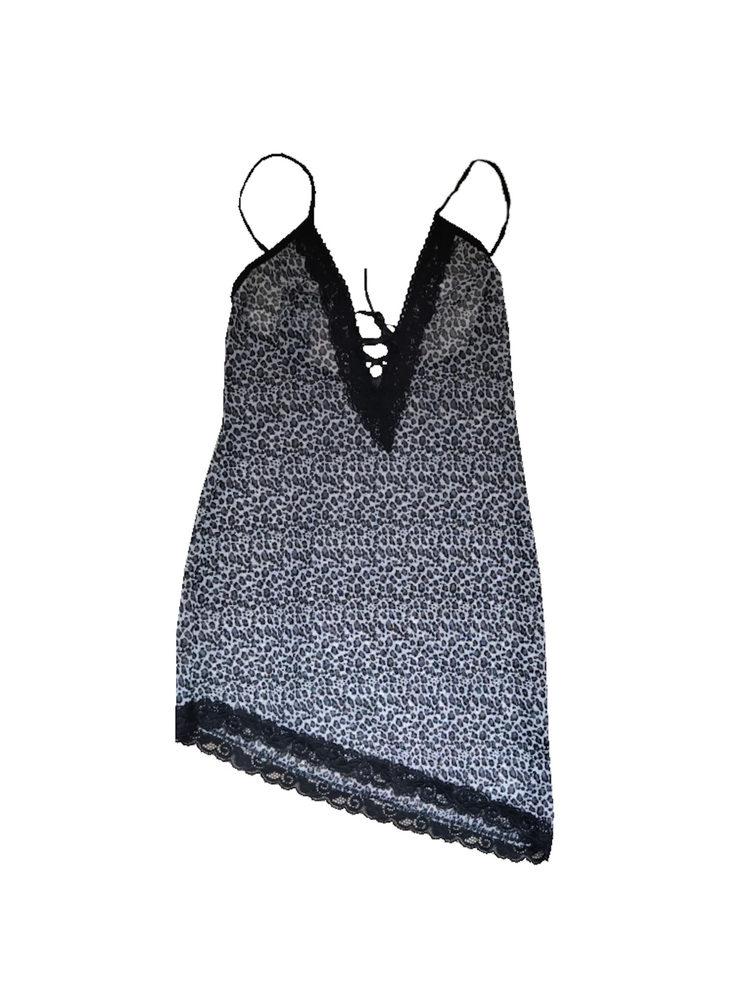 Hamana Negligee 'Bagira' in Black: front