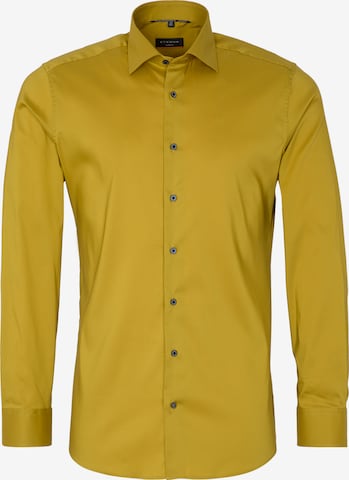 ETERNA Slim fit Button Up Shirt in Yellow: front