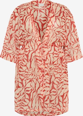 KAFFE CURVE Kimono i beige: forside