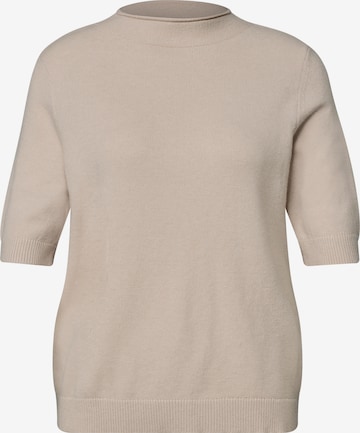 STREET ONE Kurzarm Pullover mit Turtle Neck in Beige: Vorderseite