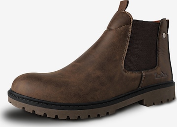 Chelsea Boots 'TIESTRA Herren Chelsea Stiefel, Pull On Knöchel Stiefel mit Griff Sohle' Tiestra en marron : devant