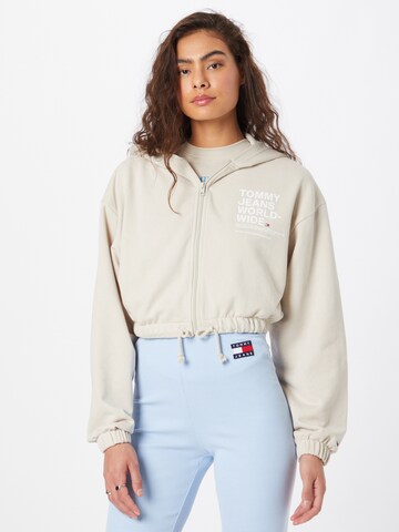 Tommy Jeans Sweatjakke i beige: forside