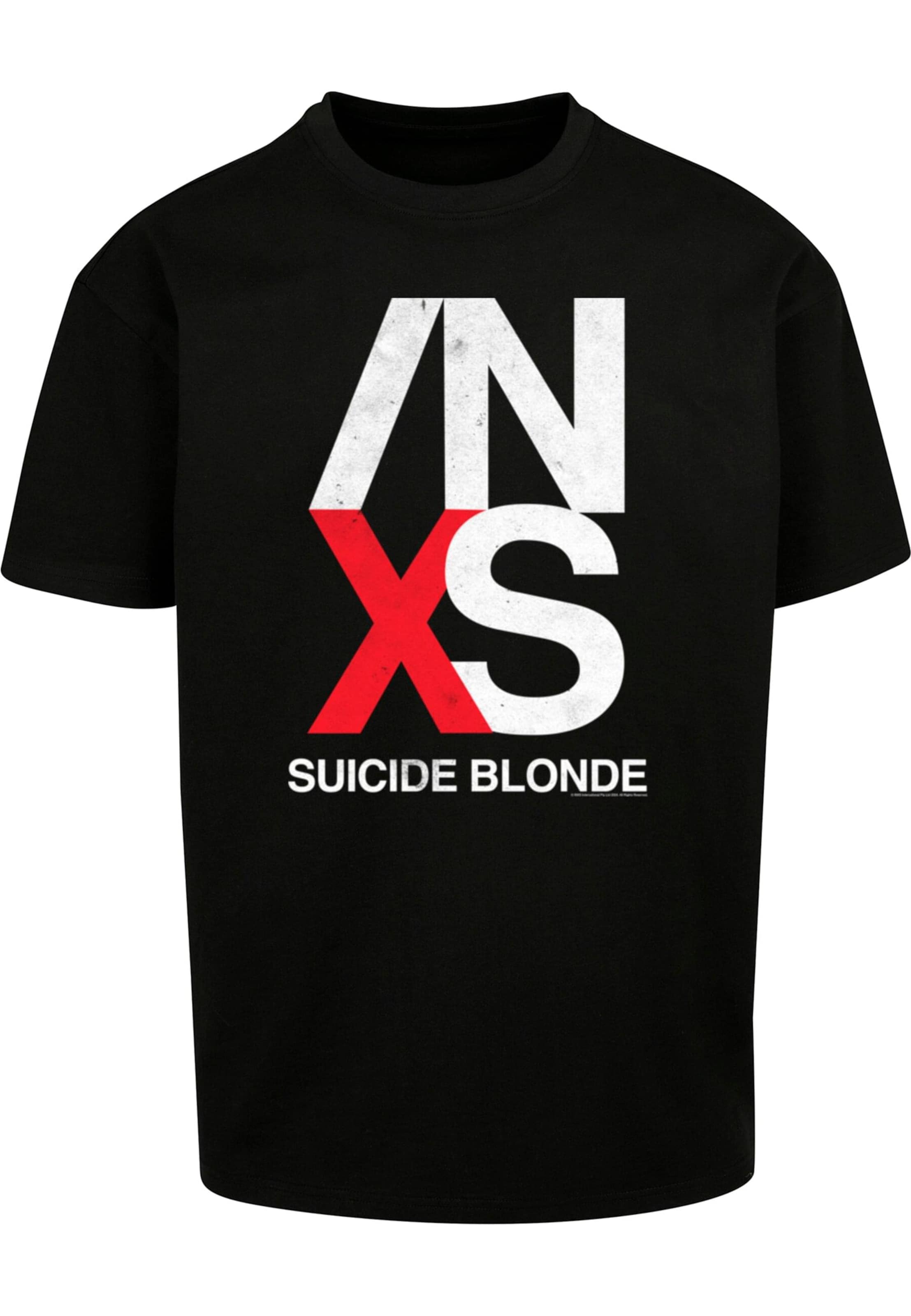 Merchcode Shirt 'INXS - X Tour' in Zwart: voorkant