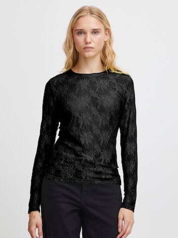 ICHI - Blusa 'JOURNEE' en negro: frente