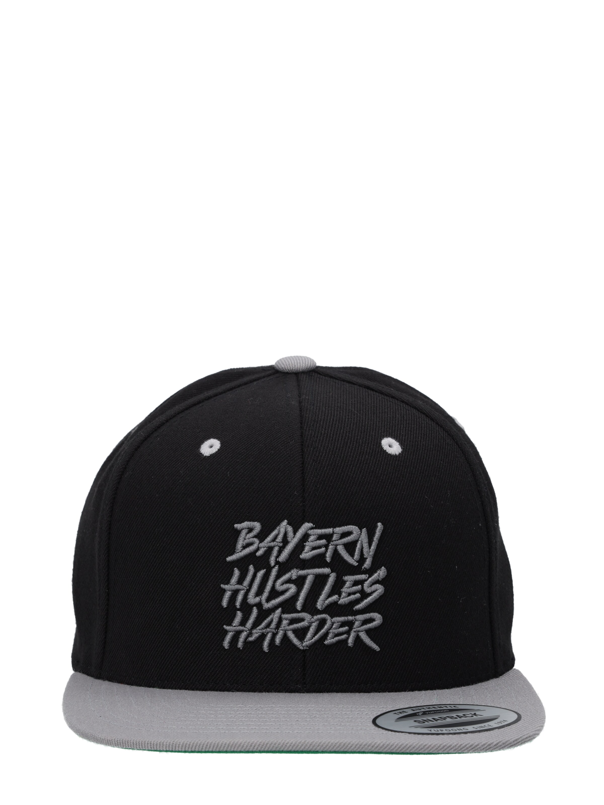 FC BAYERN MÜNCHEN Athletic Cap 'Hustles' in Black: front
