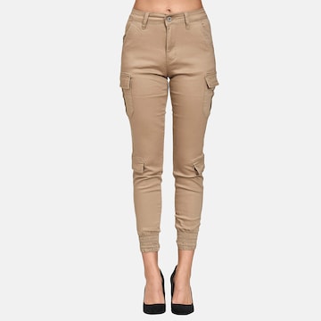 Elara Cargobroek in Beige: voorkant