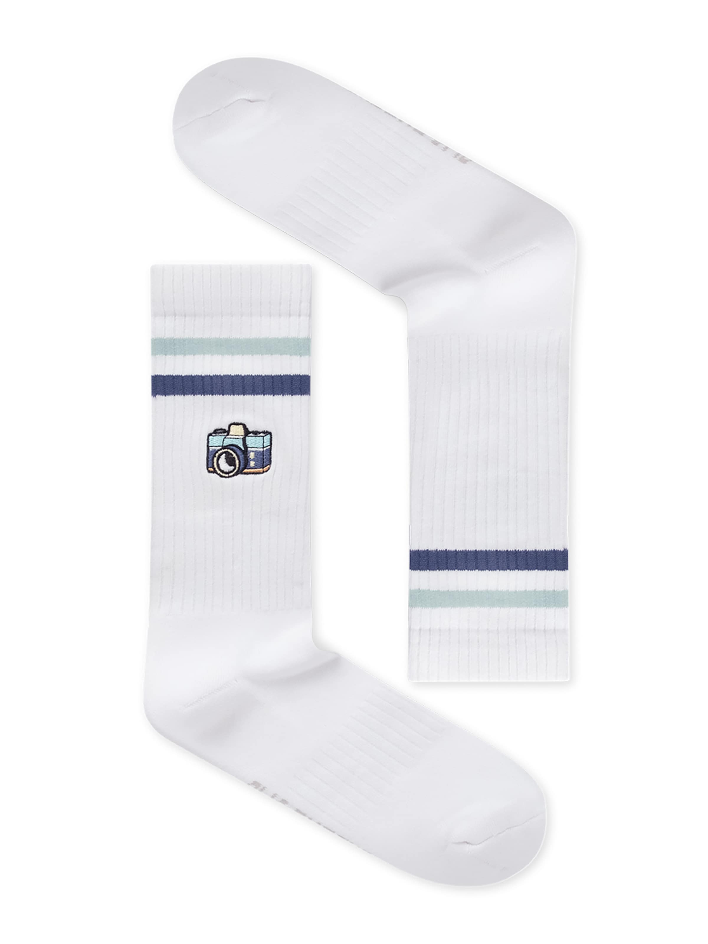 GREENBOMB Socks 'Camera' in White: front