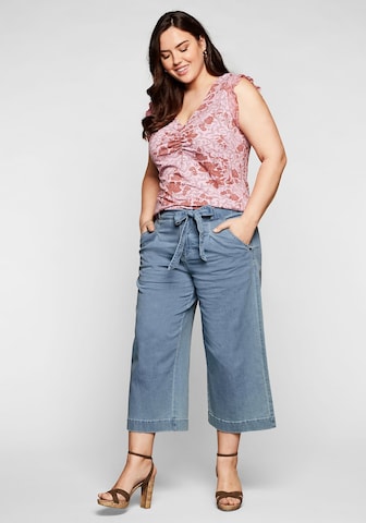 SHEEGO Regular Pleated Jeans in Blue