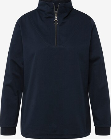 Sweat-shirt Ulla Popken en bleu : devant