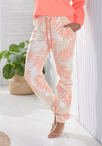 Loosefit Pantalon de pyjama LASCANA en orange : devant