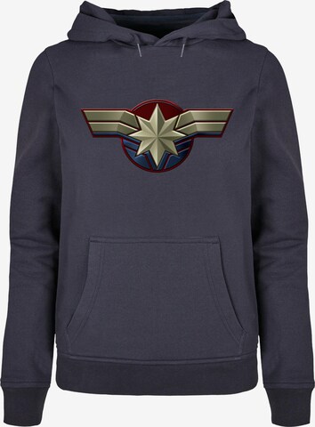 ABSOLUTE CULT Sweatshirt 'Captain Marvel - Chest Emblem' in Blau: predná strana