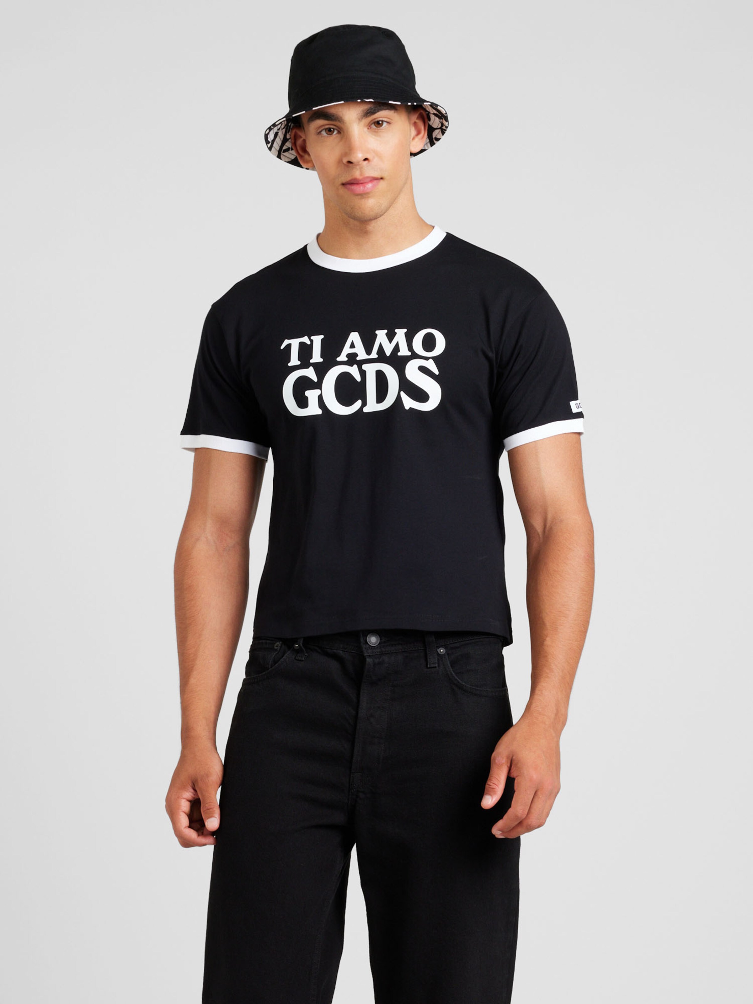 GCDS Shirt TI AMO in Black ABOUT YOU