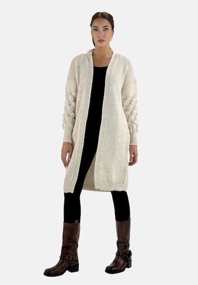 Elara Manteau en tricot en beige, Vue avec produit
