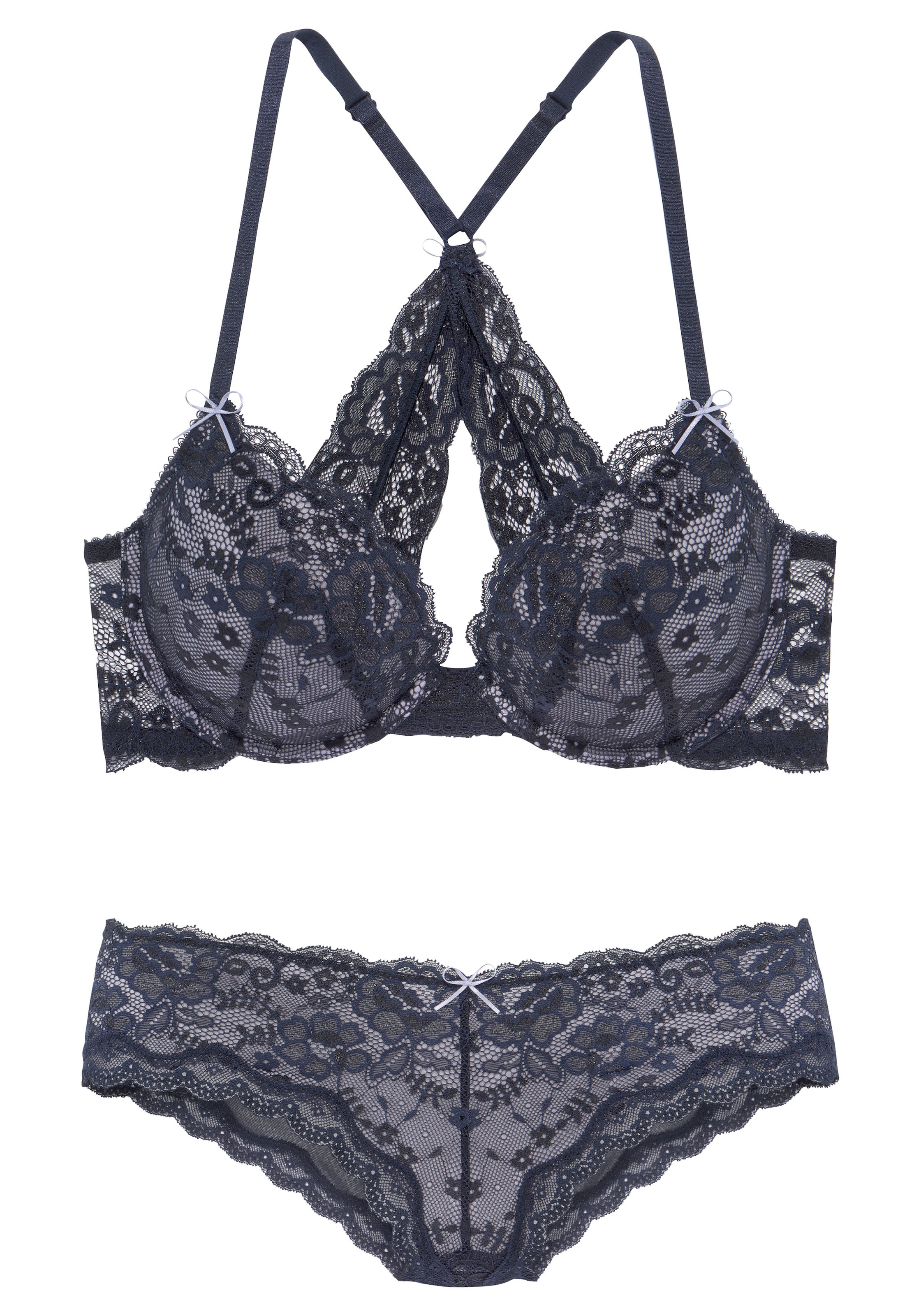 LASCANA Push-up Soupravy prádla – modrá: přední strana