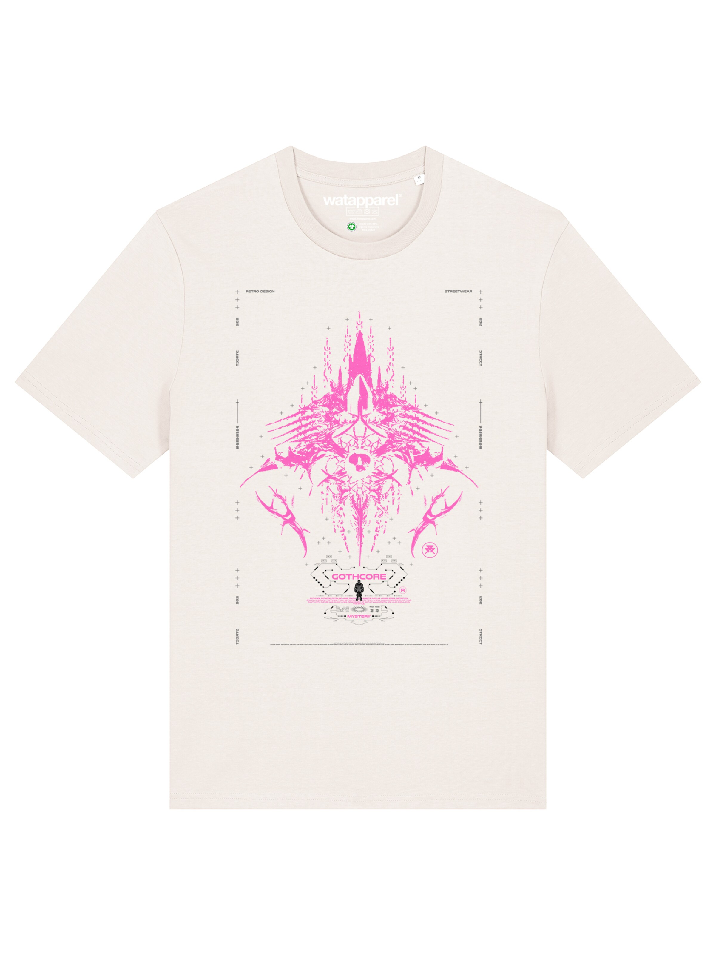 Watapparel Shirt 'Goth Mystic' in Wit: voorkant