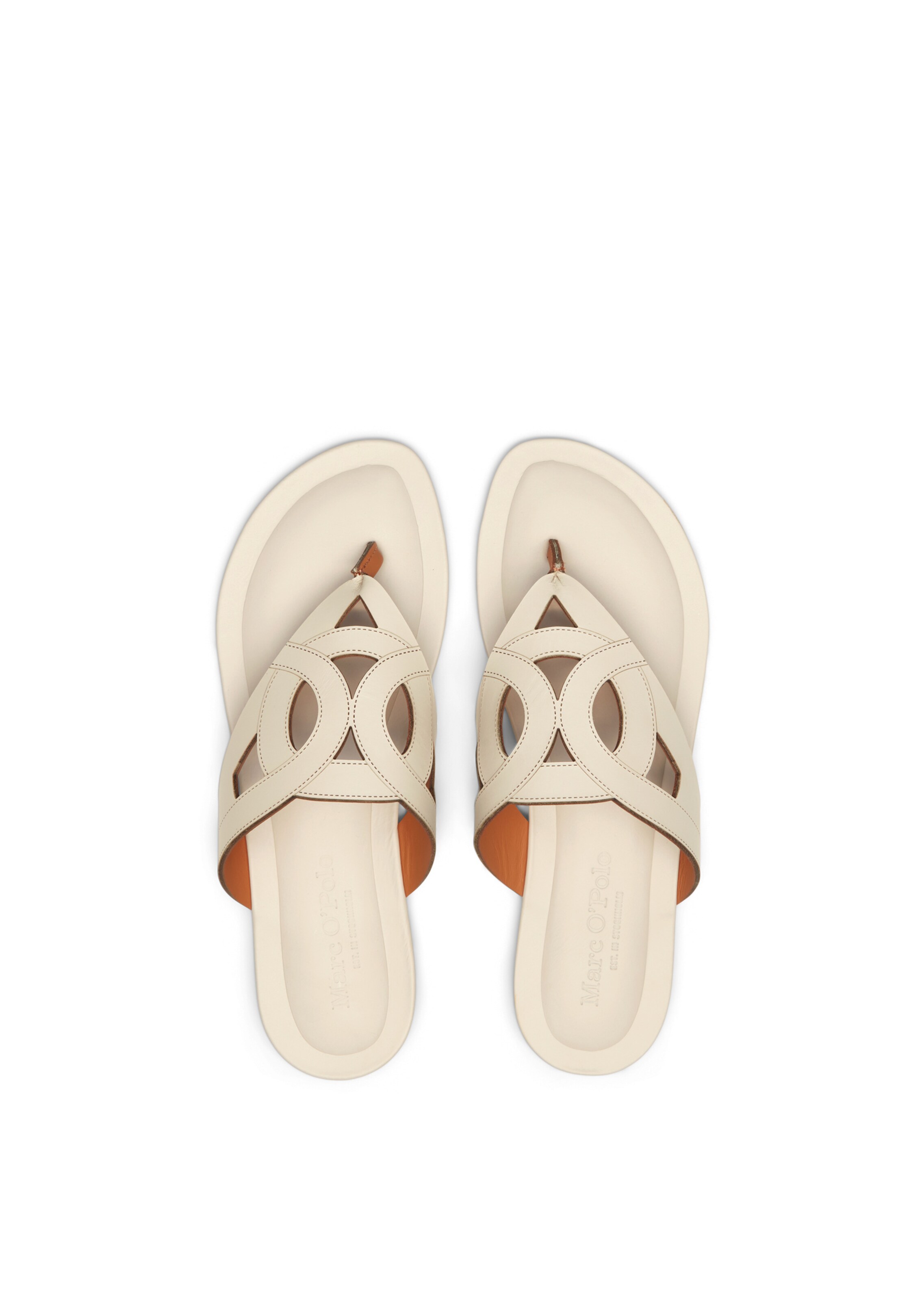 Marc O'Polo T-bar sandals ' aus edlem Kalbleder ' in Beige
