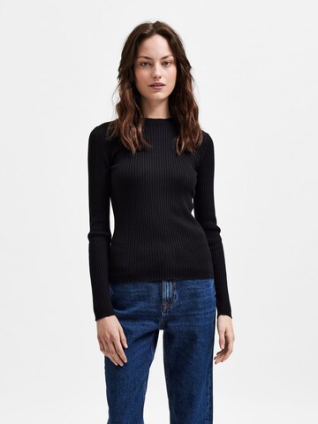 Pull-over 'Lydia' SELECTED FEMME en noir : devant