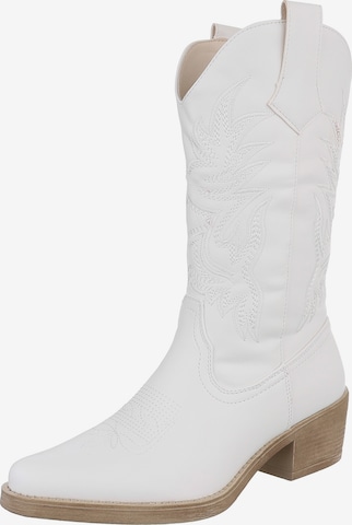 Ital-Design Cowboystiefel in Weiß: Vorderseite