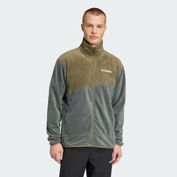ADIDAS TERREX Funktionele fleece-jas in Grijs: voorkant