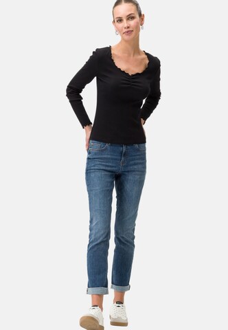 zero Shirt mit Knopfleiste in Schwarz