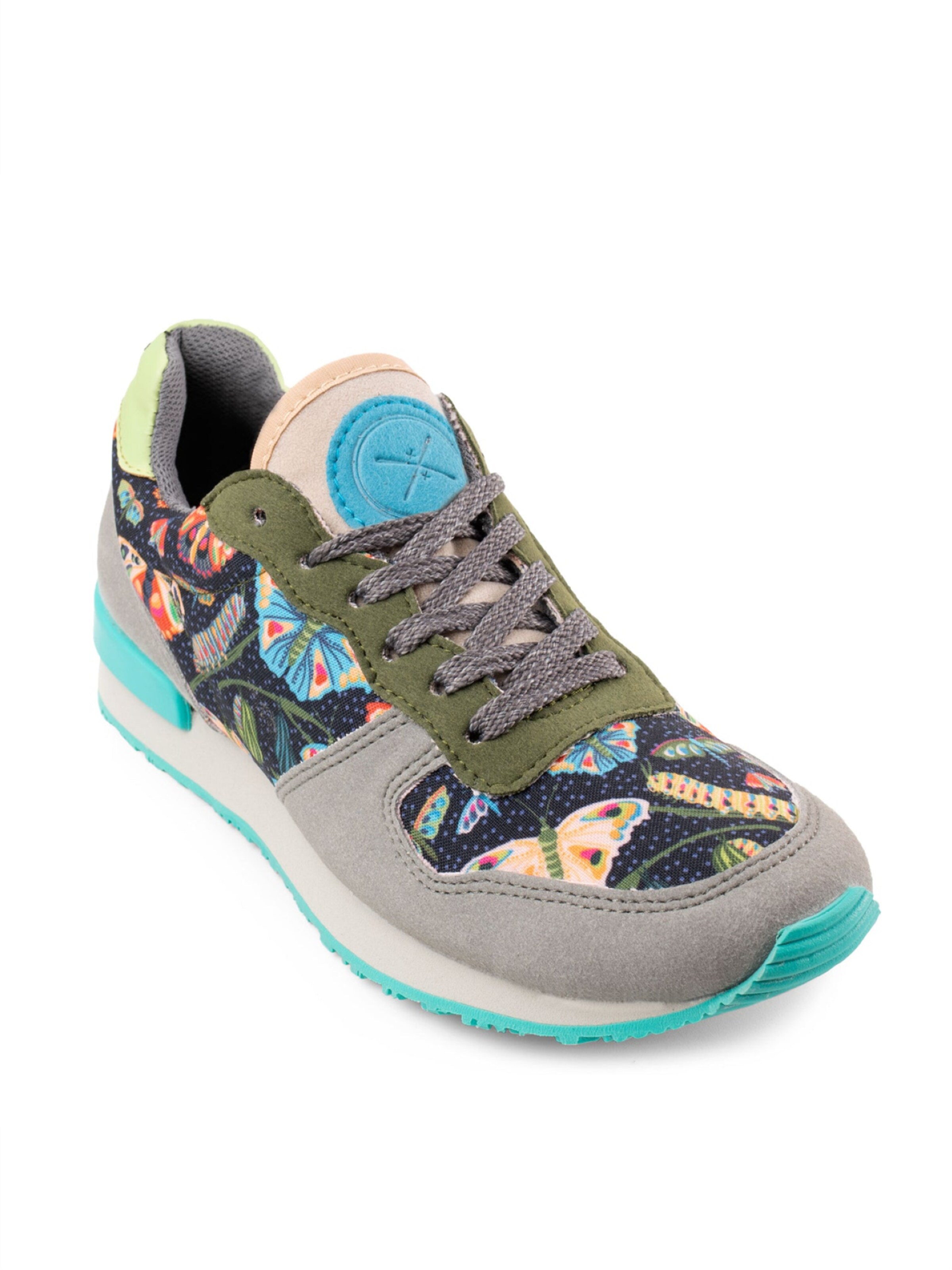 inkkas Sneaker low 'Inkkas Flutterby Sneaker – Handgefertigter Damen-Sneaker aus veganem „Wildleder“'‌‌‌‌ in Mischfarben: Vorderseite