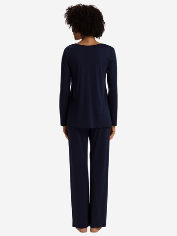 Hanro Pyjama 'Cotton Silk' in Blauw