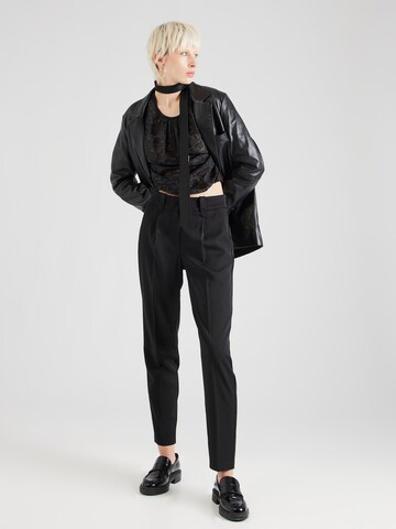 VERO MODA Tapered Bandplooibroek 'WENDY' in Zwart