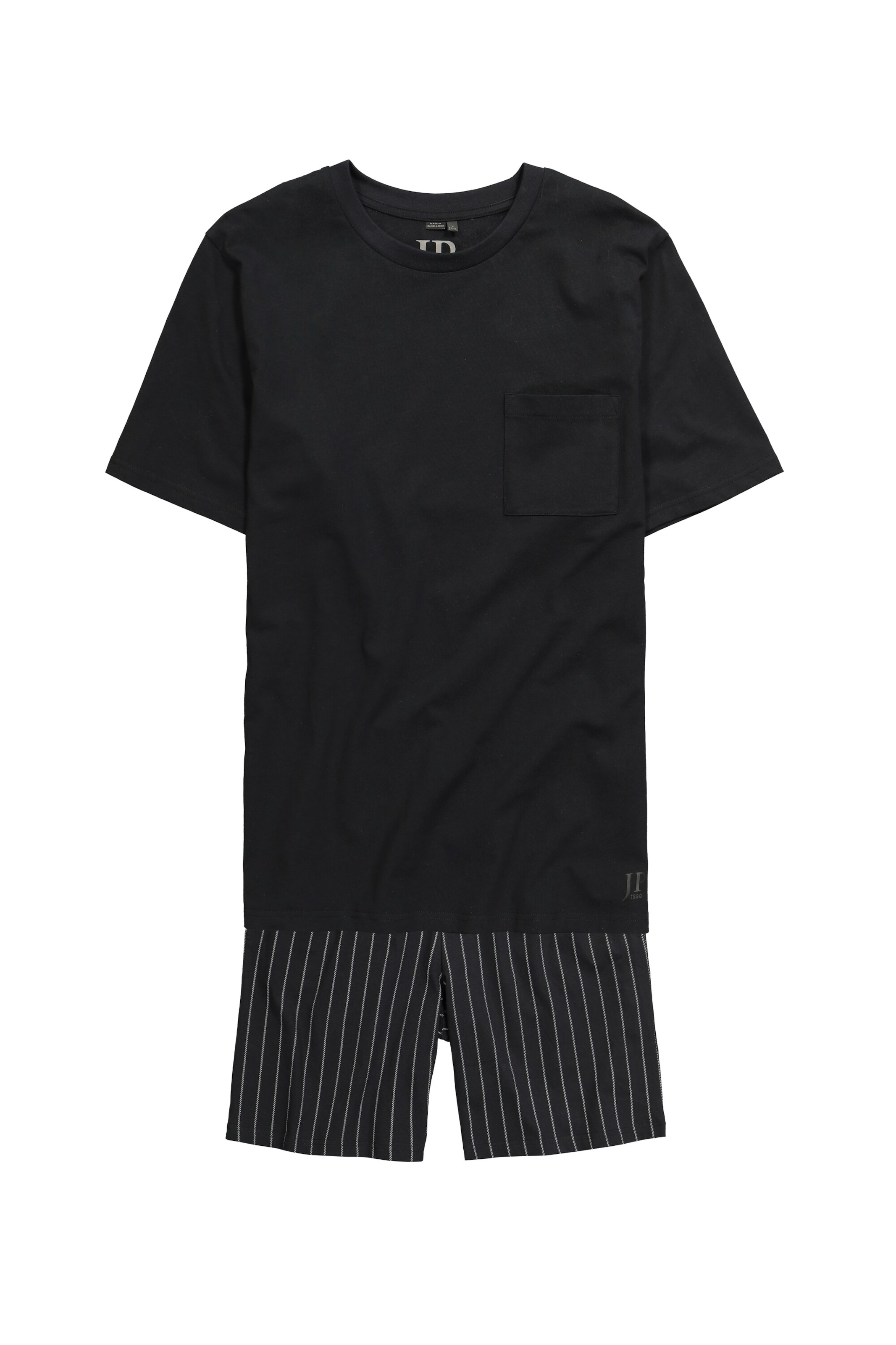JP1880 Pyjama kort in Zwart: voorkant