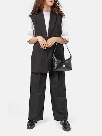 Clio Crossbody bag 'CHARLY MINI SHINY REPTILE' in Black