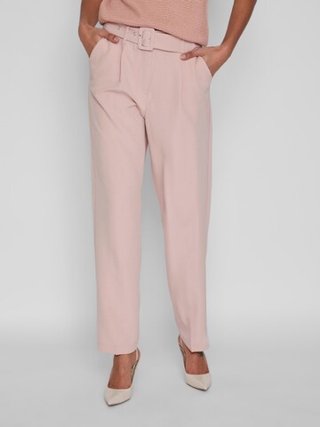 VILA Regular Pleat-Front Pants 'Ivy' in Pink: front