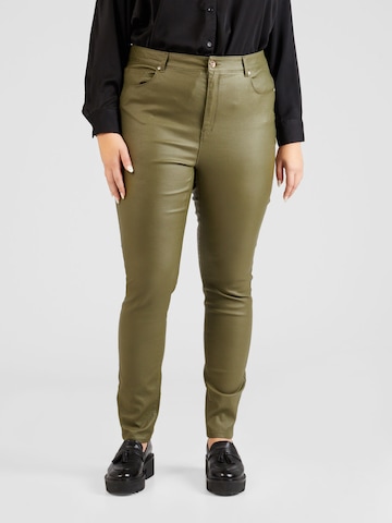ONLY Carmakoma Skinny Jeans 'ANNE' in Green: front