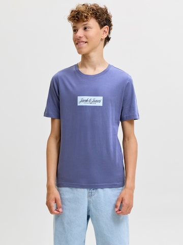 Jack & Jones Junior T-Shirts  'JORNORREBRO' in Blau: Vorderseite