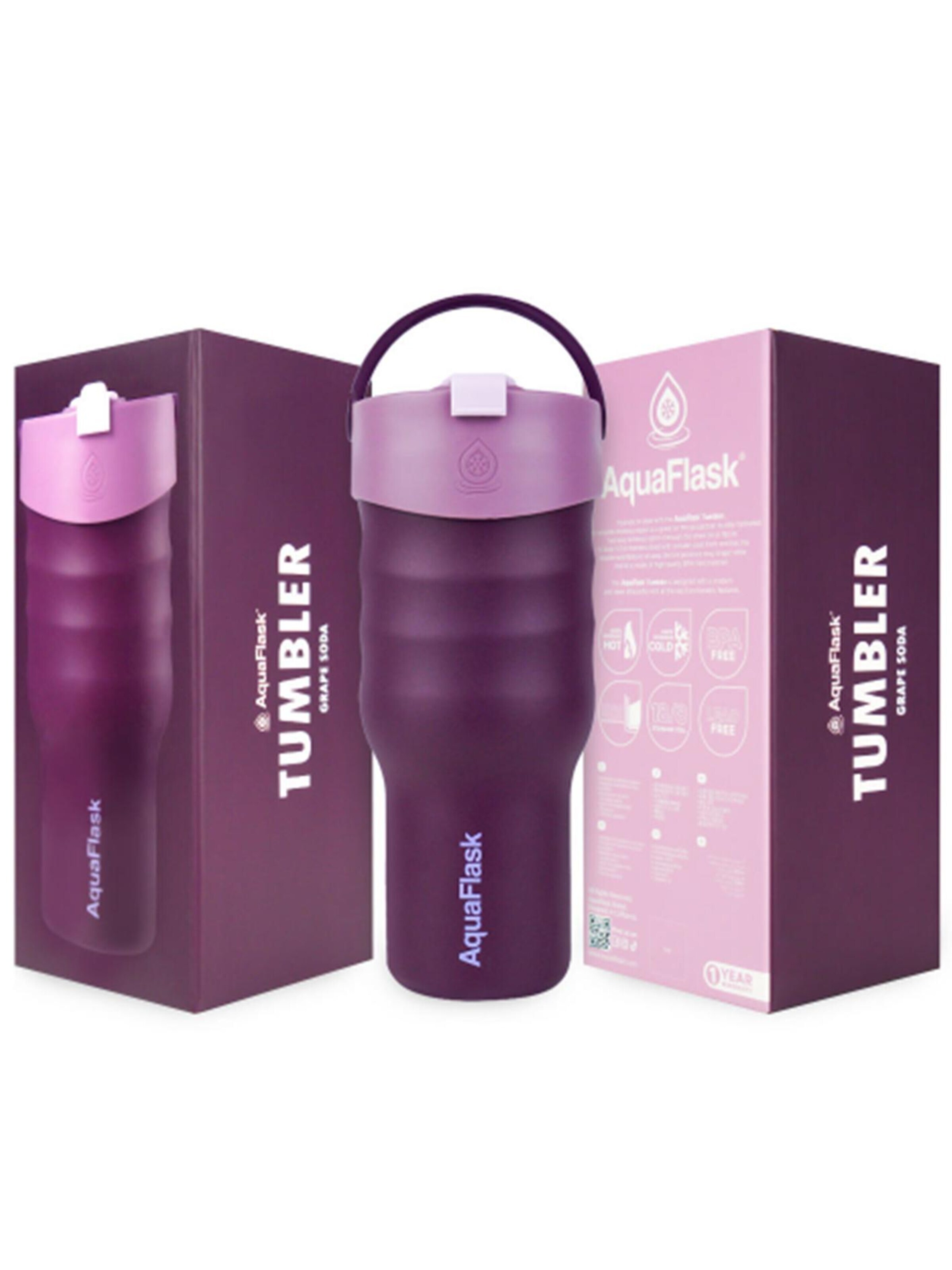 AquaFlask Láhev na vodu 'AquaFlask Termoláhev TUMBLER 887 ml' – pink