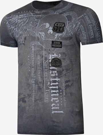 Rusty Neal T-Shirt mit All Over Print in Grau