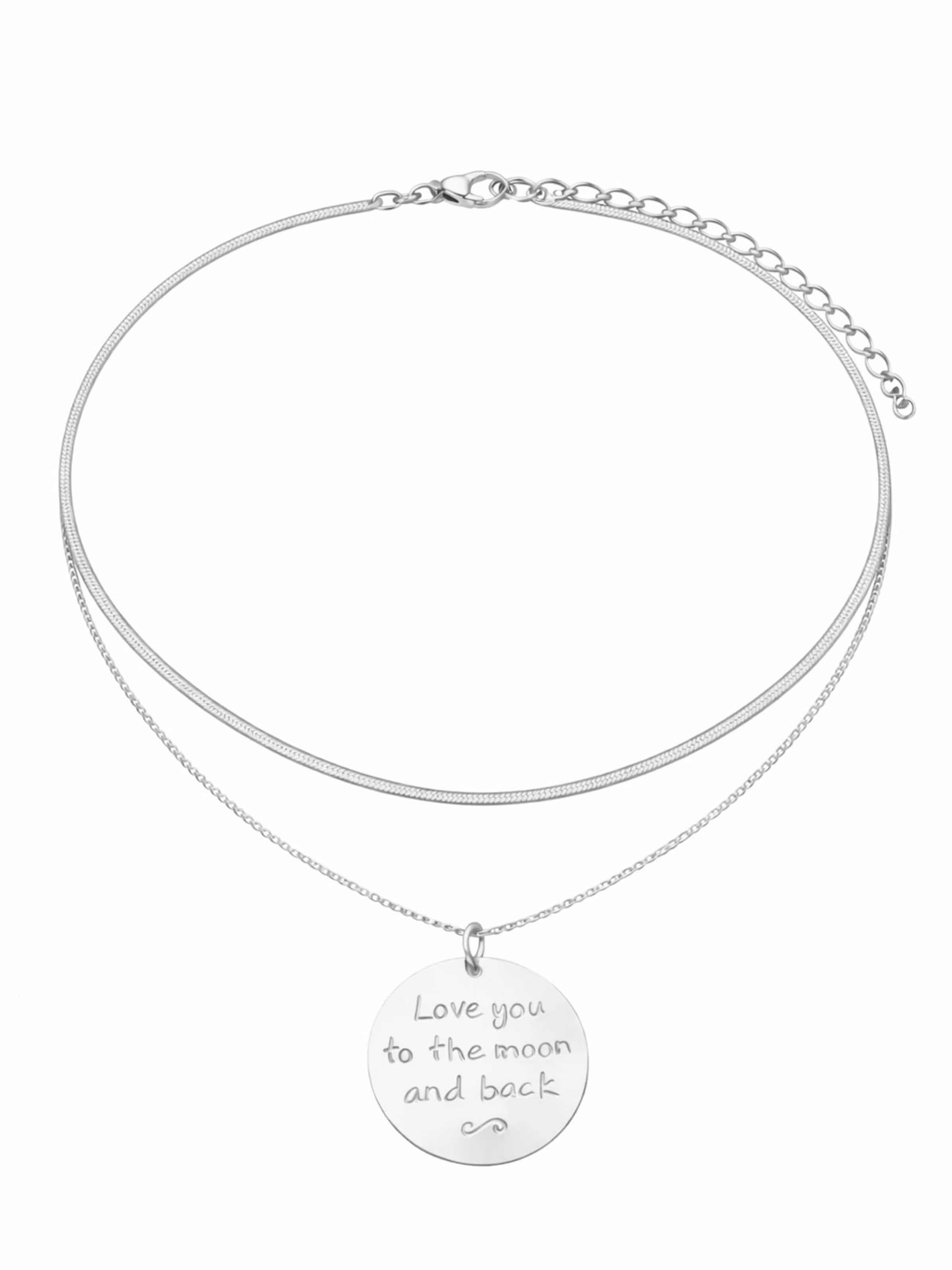 Cala Rose Ketting 'TO THE MOON' in Zilver: voorkant
