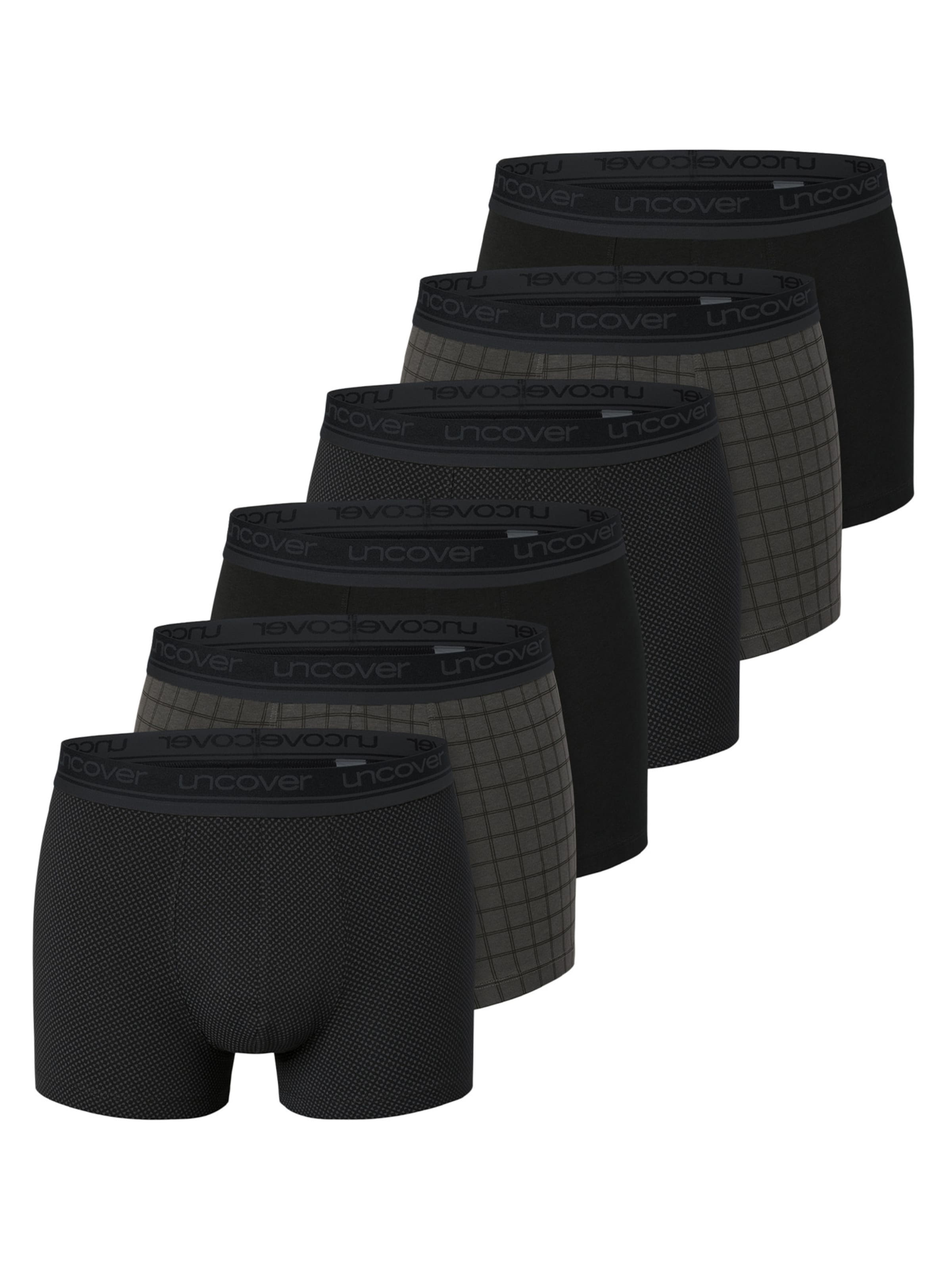 uncover by SCHIESSER Boxershorts 'Cotton' in Zwart: voorkant