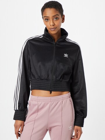 ADIDAS ORIGINALS Zip-Up Hoodie in Black: front