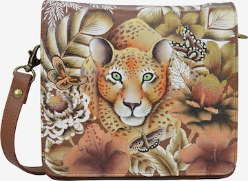 ANUSCHKA Umhängetasche Cleopatra's Leopard Tan (Handbemaltes Leder) in Mischfarben: front
