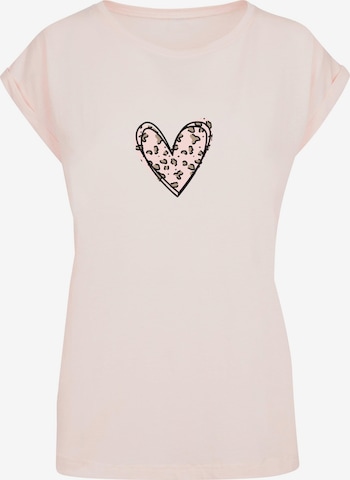 T-shirt 'Valentines Day - Leopard Heart' Merchcode en rose : devant