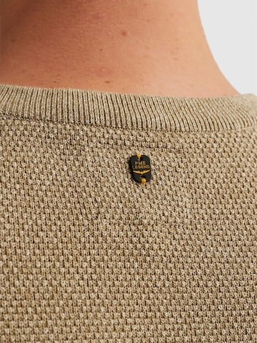 PME Legend - Jersey 'Pullover in cotton/modal with ribbed collar' en beige