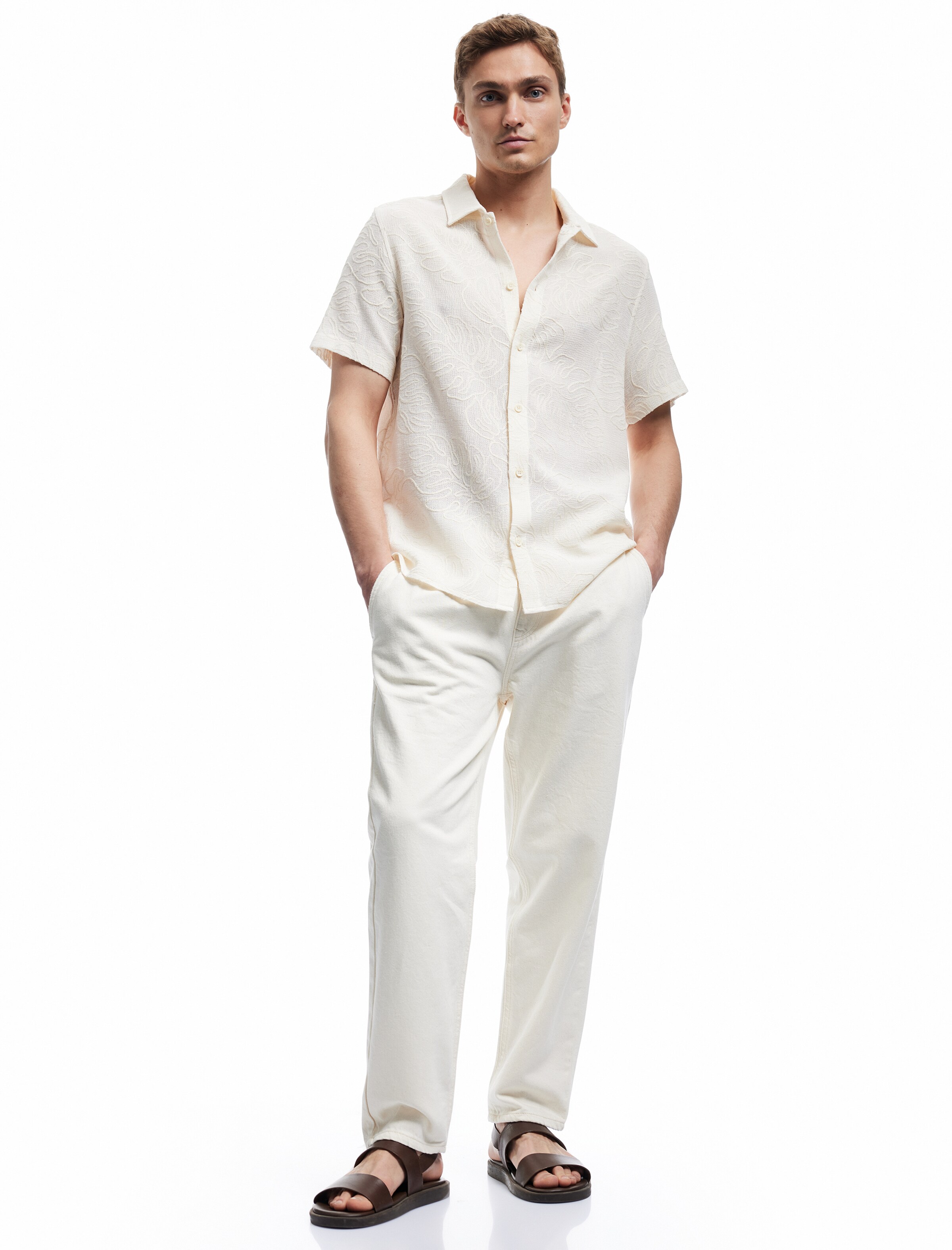 Koton Regular fit Button Up Shirt in Beige