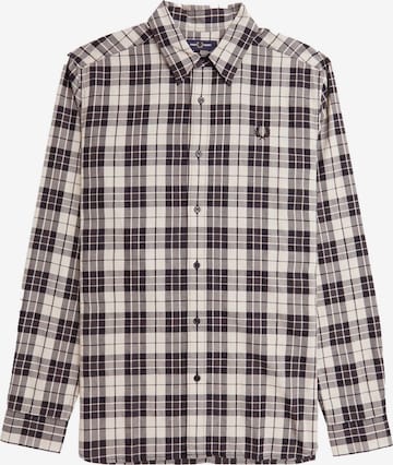 Fred Perry Button Up Shirt in Grey: front
